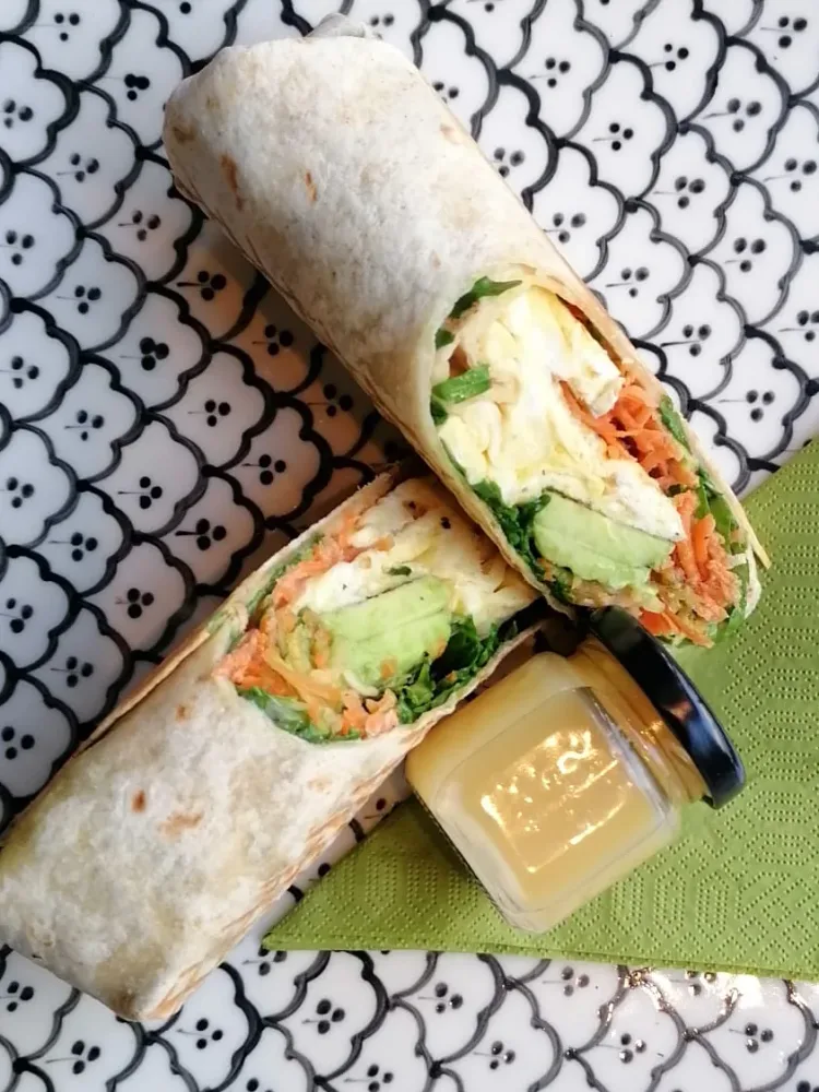 Breakfast Wrap mit gebratenem BIO-Schinken