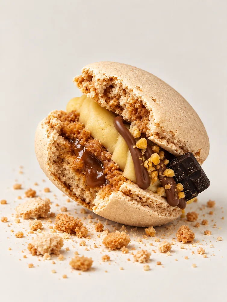 Hazelnut-Salted Caramel Macarons